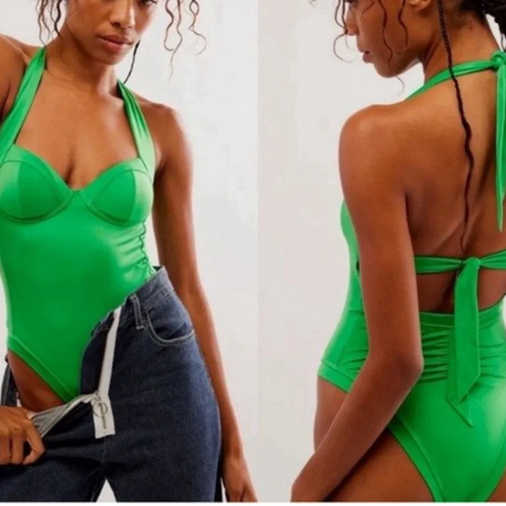 Free People/Anthropologie/Revolve Brand: WE ARE HAH Swimsuit Halter Vacation - Picture 4 of 11